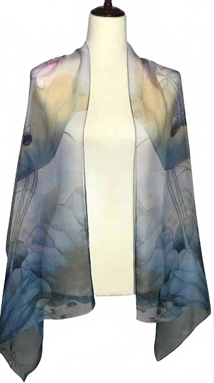 NEW MAGIC SCARF women's silky dress scarf in lotus blue & pink